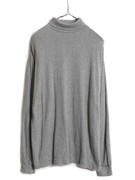 90s OLD GAP タートルネック 長袖 Tシャツ メンズ レディース S 90年代 オールド ギャップ ロンT ヘビーウエイト 長袖Tシャツ 無地 グレー