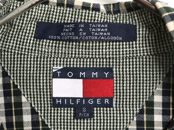 90s トミーヒルフィガー チェック ボタンダウン 長袖 シャツ メンズ S 90年代 オールド TOMMY HILFIGER 長袖シャツ コットン ポケット付き