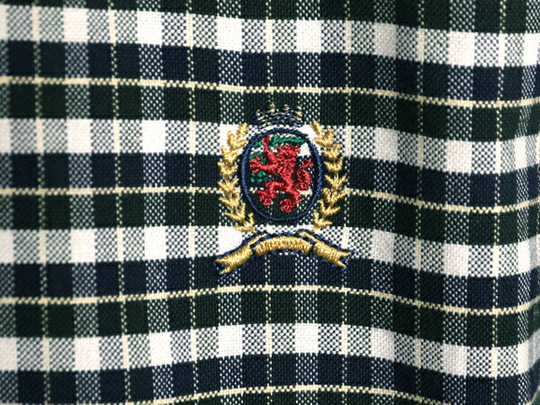 90s トミーヒルフィガー チェック ボタンダウン 長袖 シャツ メンズ S 90年代 オールド TOMMY HILFIGER 長袖シャツ コットン ポケット付き