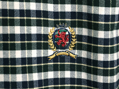 90s トミーヒルフィガー チェック ボタンダウン 長袖 シャツ メンズ S 90年代 オールド TOMMY HILFIGER 長袖シャツ コットン ポケット付き