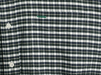 90s トミーヒルフィガー チェック ボタンダウン 長袖 シャツ メンズ S 90年代 オールド TOMMY HILFIGER 長袖シャツ コットン ポケット付き