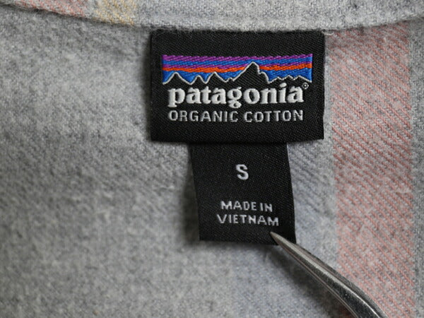 パタゴニア フィヨルド 長袖 フランネル シャツ レディース S / チェック ネルシャツ 長袖シャツ オーガニック コットン マルチカラー 薄手