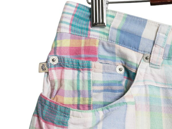 90s ローレン ラルフローレン パッチワーク クロップド パンツ