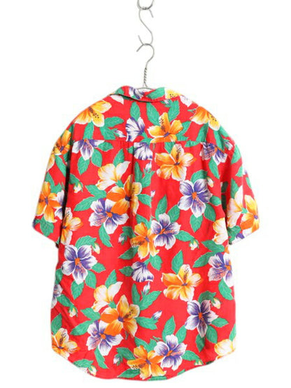 90s オールド ギャップ 半袖 アロハ シャツ レディース M / オールド 100% レーヨン 半袖シャツ ループ留め オープンカラー 開襟 ゆったり