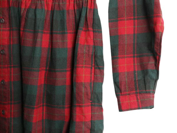90s エディーバウアー チェック フランネル ロング シャツ ワンピース レディース M / オールド ネルシャツ アウトドア コットン ロング丈