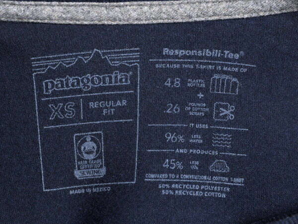 21年製 パタゴニア 両面 プリント 半袖 Tシャツ メンズ XS 古着 Patagonia アウトドア グラフィック イラスト バックプリント クルーネック