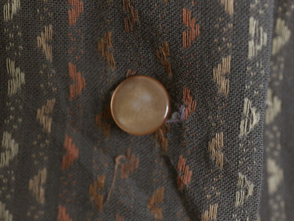 60s Dutchmaid 織柄入り 総柄 半袖 オープンカラー シャツ レディース XS 古着 ヴィンテージ ループ留め コットン ブラウス トップス 薄手