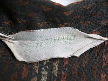 60s Dutchmaid 織柄入り 総柄 半袖 オープンカラー シャツ レディース XS 古着 ヴィンテージ ループ留め コットン ブラウス トップス 薄手