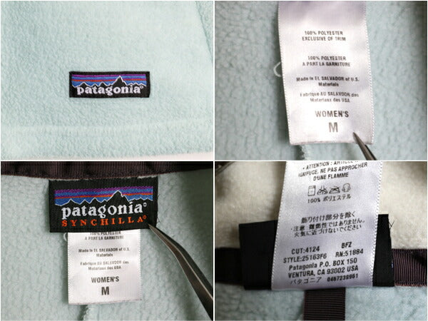 パタゴニア シンチラ フリース ベスト レディース M 古着 06年製 Patagonia アウトドア フルジップ 重ね着 前開き ハイネック ライトブルー