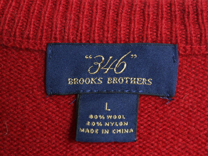 ブルックスブラザーズ Vネック ニット ベスト メンズ L 古着 Brooks Brothers 346 フェアアイル ノルディック 総柄 ウール セーター 重ね着