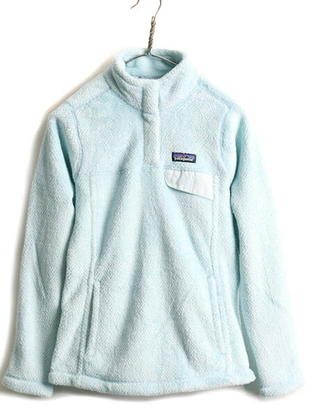 希少サイズ XS ■ 19年製 パタゴニア リツール スナップT プルオーバー ジャケット ( レディース ) 古着 Patagonia フリース ブルゾン 水色