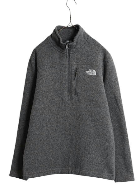 US企画 ノースフェイス ゴードン ライオンズ ハーフジップ フリース ジャケット メンズ L 古着 The North Face アウトドア プルオーバー 灰