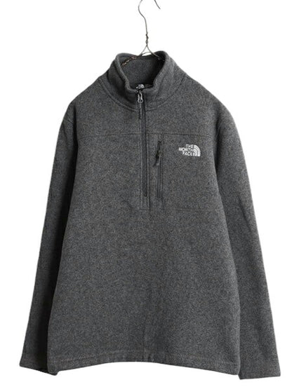 US企画 ノースフェイス ゴードン ライオンズ ハーフジップ フリース ジャケット メンズ L 古着 The North Face アウトドア プルオーバー 灰