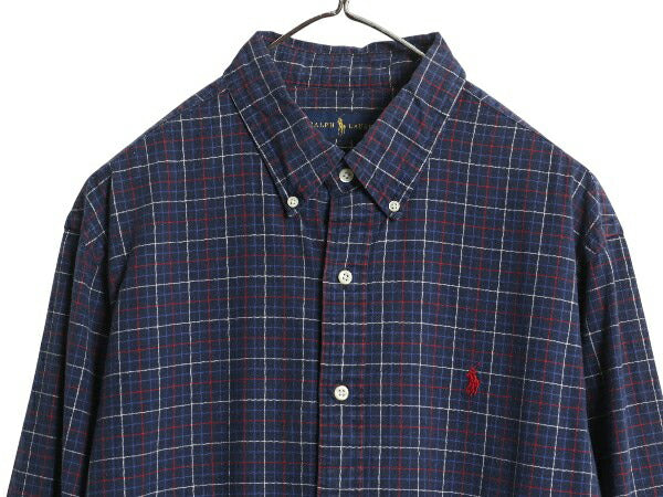 ラルフローレン チェック 長袖 ボタンダウン シャツ メンズ XL ポロ 長袖シャツ コットン ワイシャツ 大きいサイズ シンプル マルチカラー