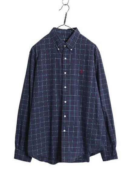 ラルフローレン チェック 長袖 ボタンダウン シャツ メンズ XL ポロ 長袖シャツ コットン ワイシャツ 大きいサイズ シンプル マルチカラー