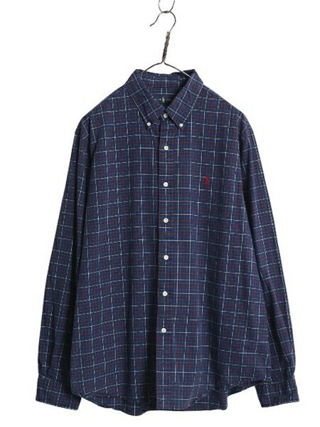 ラルフローレン チェック 長袖 ボタンダウン シャツ メンズ XL ポロ 長袖シャツ コットン ワイシャツ 大きいサイズ シンプル マルチカラー
