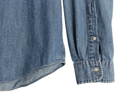 ラルフローレン ボタンダウン 長袖 デニム シャツ メンズ XL 古着 長袖シャツ コットン ワンポイント カジュアル シンプル 大きいサイズ BD