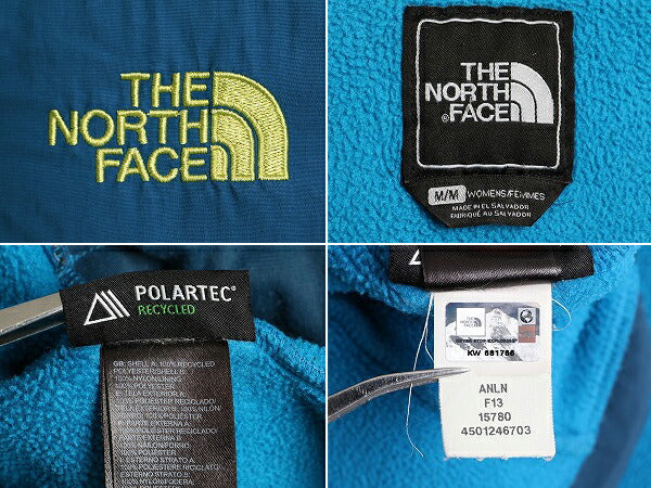 ノースフェイス フード付き デナリ ジャケット レディース M / 古着 The North Face フリース ブルゾン パーカー ジャンパー 2トーン 青 紺