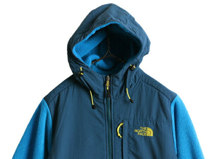 ノースフェイス フード付き デナリ ジャケット レディース M / 古着 The North Face フリース ブルゾン パーカー ジャンパー 2トーン 青 紺