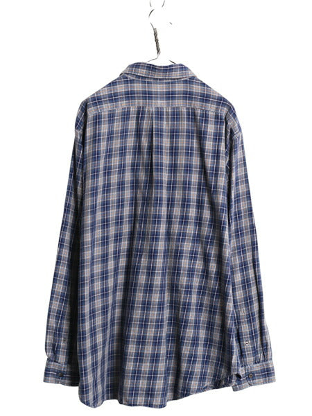 ポロジーンズ ラルフローレン チェック ボタンダウン 長袖 フランネル シャツ メンズ XL 古着 長袖シャツ ネルシャツ 星条旗 大きいサイズ