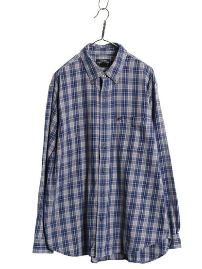 ポロジーンズ ラルフローレン チェック ボタンダウン 長袖 フランネル シャツ メンズ XL 古着 長袖シャツ ネルシャツ 星条旗 大きいサイズ