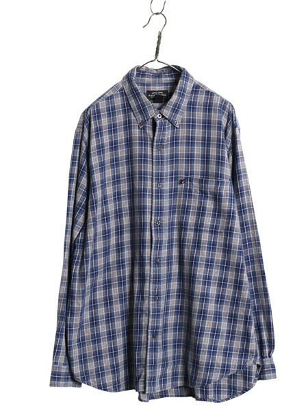 ポロジーンズ ラルフローレン チェック ボタンダウン 長袖 フランネル シャツ メンズ XL 古着 長袖シャツ ネルシャツ 星条旗 大きいサイズ