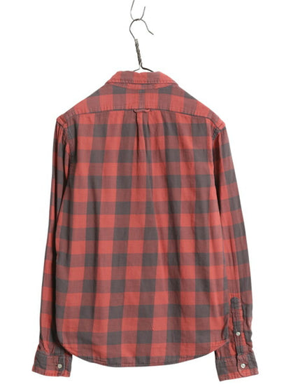 ラルフローレン チェック 長袖 ボタンダウン シャツ メンズ S 古着 ポロ 長袖シャツ コットン ガーゼ 2レイヤー シャンブレー ライナー付き