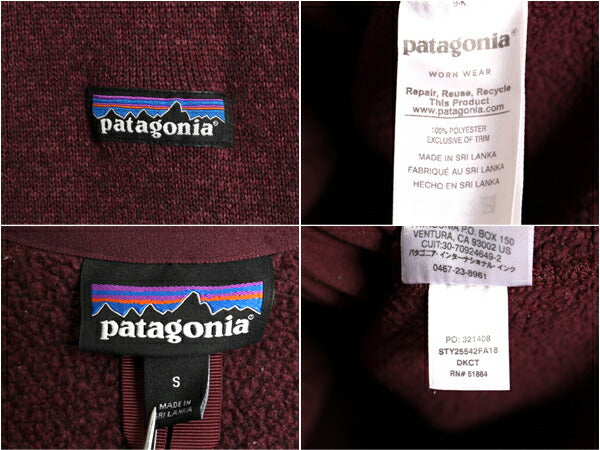 18年製 パタゴニア ベターセーター ジャケット レディース S 古着 Patagonia アウトドア フリース フルジップ ブルゾン ニット ハイネック