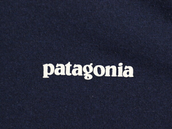 19年製 パタゴニア 両面 プリント 長袖 Tシャツ メンズ XS / 古着 Patagonia アウトドア ロンT ロングスリーブ ロゴT P6 バックプリント 紺