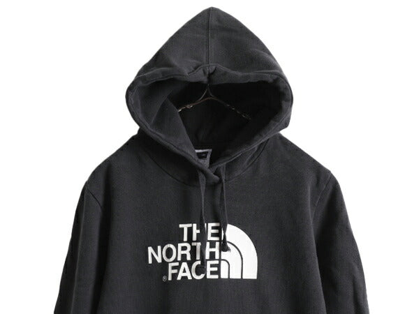 ノースフェイス プリント スウェット フード パーカー レディース L / 古着 The North Face プルオーバー 裏起毛 トレーナー アウトドア 黒