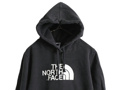 ノースフェイス プリント スウェット フード パーカー レディース L / 古着 The North Face プルオーバー 裏起毛 トレーナー アウトドア 黒
