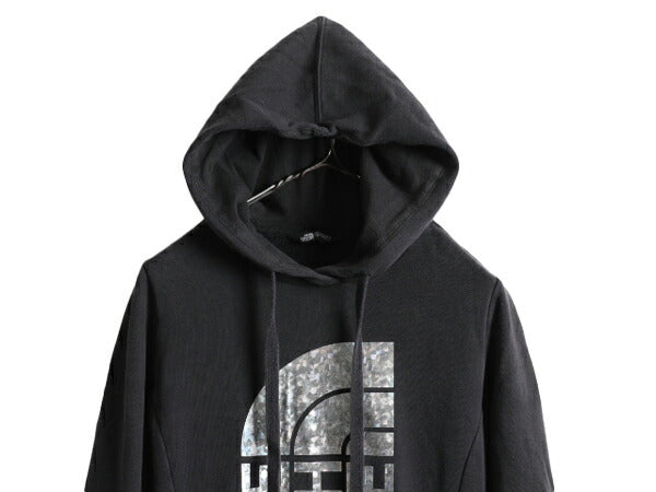 ノースフェイス プリント スウェット フード パーカー レディース S / 古着 The North Face プルオーバー 裏起毛 トレーナー アウトドア 黒