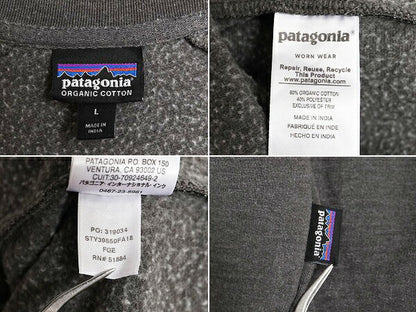 18年製 パタゴニア プリント ライトウェイト スウェット メンズ L 古着 Patagonia 長袖Tシャツ ロンT P6 バックプリント トレーナー 裏起毛