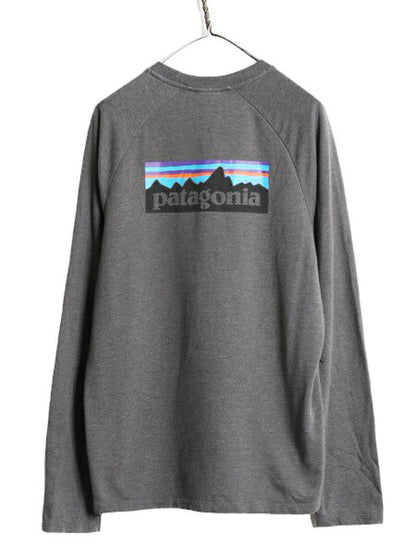 18年製 パタゴニア プリント ライトウェイト スウェット メンズ L 古着 Patagonia 長袖Tシャツ ロンT P6 バックプリント トレーナー 裏起毛
