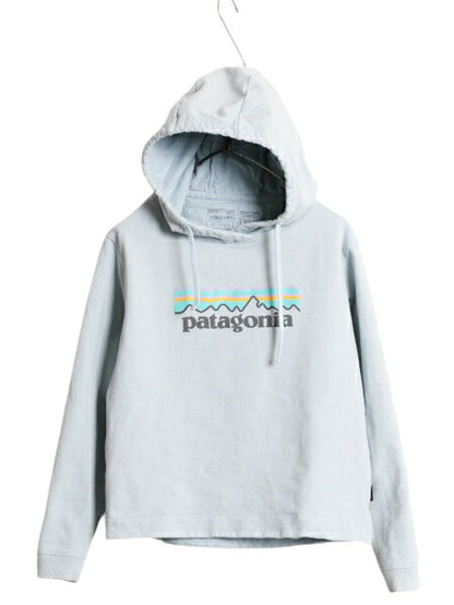 19年製 パタゴニア プリント スウェット フード パーカー レディース M / 古着 Patagonia トレーナー プルオーバー ストレッチ P-6 裏起毛