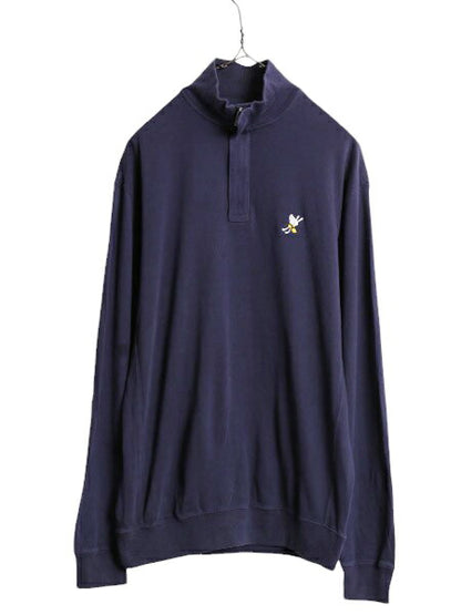 高級 ペルー製 100% ピマコットン ポロゴルフ ラルフローレン 長袖 Tシャツ メンズ M POLO GOLF ハーフジップ ウイングフット ハイネック