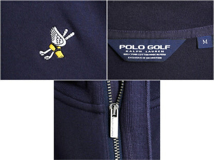 高級 ペルー製 100% ピマコットン ポロゴルフ ラルフローレン 長袖 Tシャツ メンズ M POLO GOLF ハーフジップ ウイングフット ハイネック