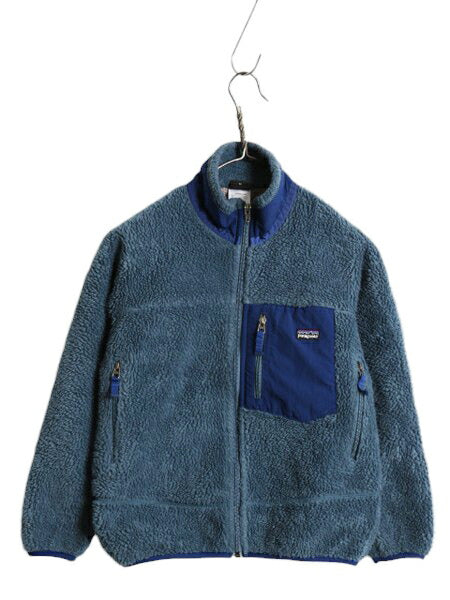 09年製 パタゴニア レトロX フルジップ フリース ジャケット キッズ M 140cm 程/ PATAGONIA アウトドア パイル ブルゾン ハイネック 子供用