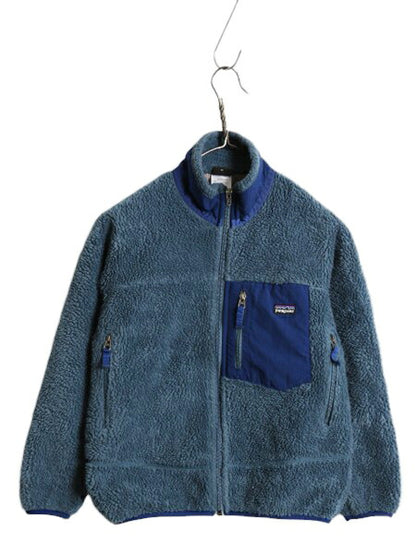 09年製 パタゴニア レトロX フルジップ フリース ジャケット キッズ M 140cm 程/ PATAGONIA アウトドア パイル ブルゾン ハイネック 子供用