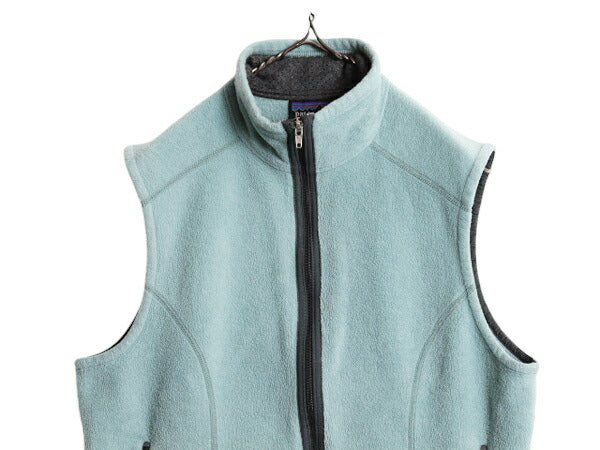 90s 99年製 USA製 パタゴニア ライトウェイト シンチラ フリース ベスト レディース L / 古着 PATAGONIA フルジップ アウトドア ハイネック