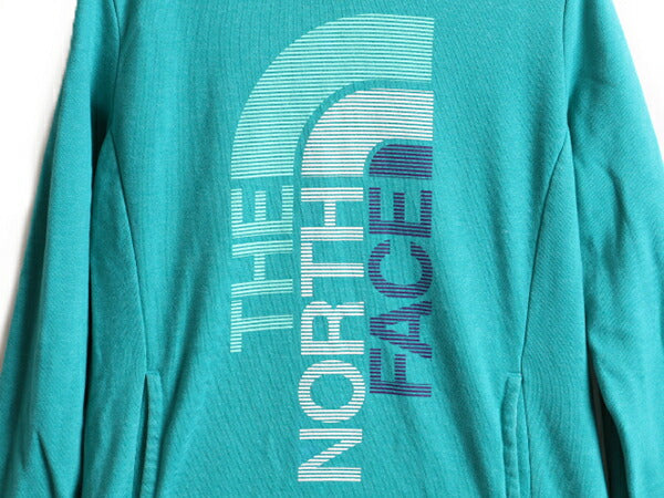 ■ ノースフェイス プリント スウェット フード パーカー ( レディース M ) 古着 The North Face トレーナー プルオーバー 裏起毛 2トーン
