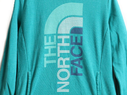 ■ ノースフェイス プリント スウェット フード パーカー ( レディース M ) 古着 The North Face トレーナー プルオーバー 裏起毛 2トーン
