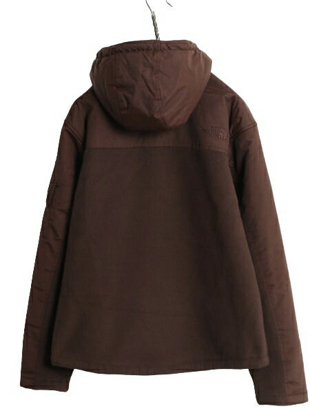 US企画 ノースフェイス フリース パーカー ジャケット メンズ S 古着 The North Face アウトドア フード 厚手 ジャンパー ブルゾン 茶 厚手