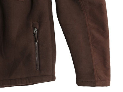 US企画 ノースフェイス フリース パーカー ジャケット メンズ S 古着 The North Face アウトドア フード 厚手 ジャンパー ブルゾン 茶 厚手