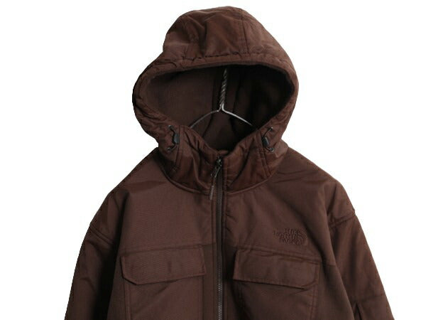 US企画 ノースフェイス フリース パーカー ジャケット メンズ S 古着 The North Face アウトドア フード 厚手 ジャンパー ブルゾン 茶 厚手