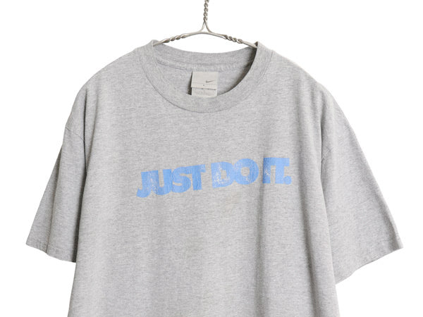 00s ナイキ プリント 半袖 Tシャツ メンズ L オールド 当時物 JUST DO IT グラフィック メッセージ ヘビーウェイト シンプル 霜降りグレー