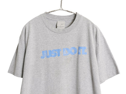 00s ナイキ プリント 半袖 Tシャツ メンズ L オールド 当時物 JUST DO IT グラフィック メッセージ ヘビーウェイト シンプル 霜降りグレー