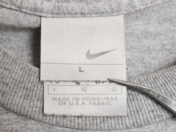 00s ナイキ プリント 半袖 Tシャツ メンズ L オールド 当時物 JUST DO IT グラフィック メッセージ ヘビーウェイト シンプル 霜降りグレー
