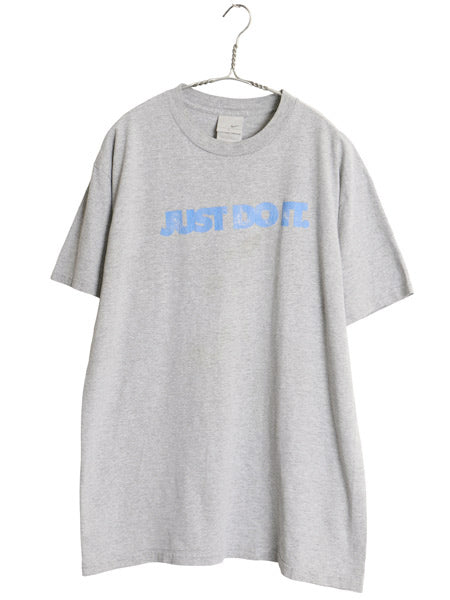 00s ナイキ プリント 半袖 Tシャツ メンズ L オールド 当時物 JUST DO IT グラフィック メッセージ ヘビーウェイト シンプル 霜降りグレー