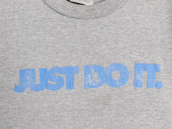 00s ナイキ プリント 半袖 Tシャツ メンズ L オールド 当時物 JUST DO IT グラフィック メッセージ ヘビーウェイト シンプル 霜降りグレー